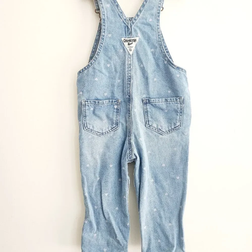 18M Oshkosh B'gosh heart denim overalls